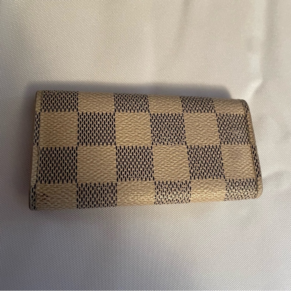 LOUIS VUITTON Damier Azur Multicles Key Holder Key Ring LV Cream Gray Checkered - Picture 8 of 14